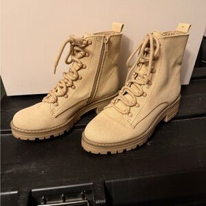Target Beige Lace-Up Combat Boots